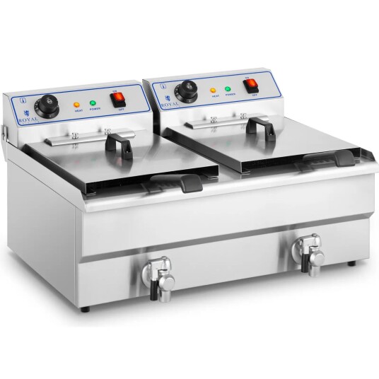 Royal Catering Frityrkoker 2 x 16 liter Sterkstrøm 10010010 Royal Catering Frityrkoker 2 x 16 liter Sterkstrøm 10010010