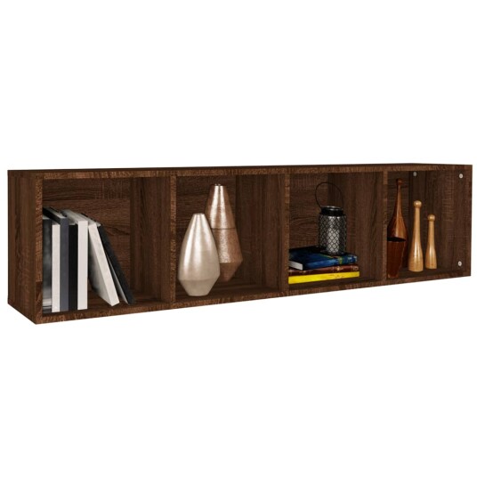 vidaXL Bokhylle/TV-benk brun eik 36x30x143 cm konstruert tre