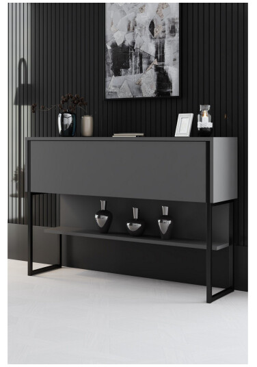 Luxe Kommode 120 cm Svart/Antrasitt
