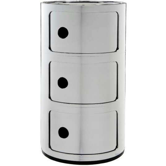 Kartell Componibili Metal Oppbevaring med 3 Rom Krom Kartell Componibili Metal Oppbevaring med 3 Rom Krom