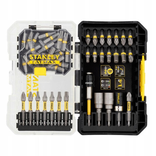 1/4" Bit & Impact Sokkelsett Med 2 Magnetiske Holdere 55 Stk Fatmax Stanley [Sta88559]