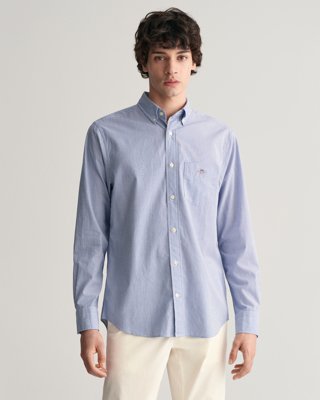 Poplinskjorte med striper og regular fit COLLEGE BLUE XXL Poplinskjorte med striper og regular fit COLLEGE BLUE XXL