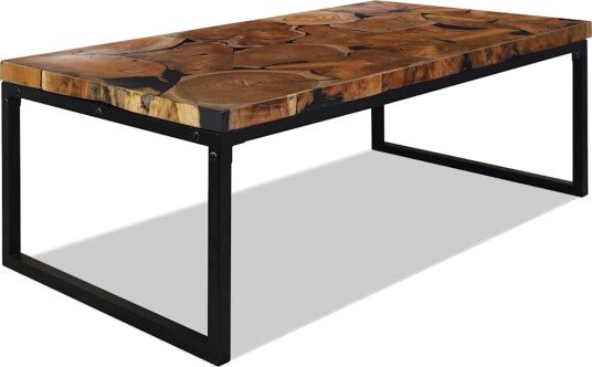 Salongbord teak harpiks 110x60x40 cm 244551