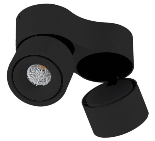 Arcchio LED-takspot Rotari 6,1 W 2 lys svart
