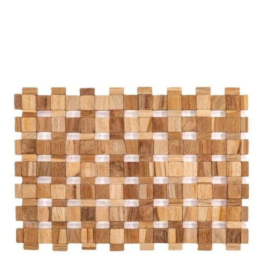 Ziczac Teak dekkebrikke 45x33 cm natur