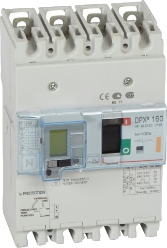 Legrand DPX3 160 Termisk Sikring + Jordfeil 4P 100A 25kA