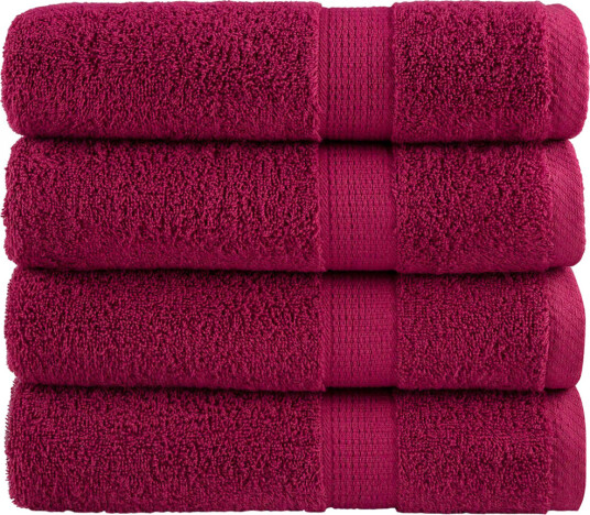vidaXL Premium dusjhåndklær SOLUND 4 stk burgunder 70x140 cm 600gsm vidaXL Premium dusjhåndklær SOLUND 4 stk burgunder 70x140 cm 600gsm