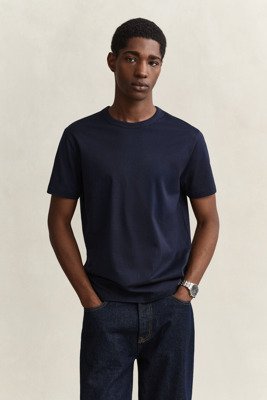 GANT Pima Ss T Shirt Navy M