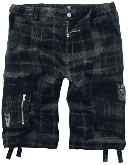 Black Premium by EMP Shorts - Black shorts with check pattern - S til XXL - Herrer - svart-grå