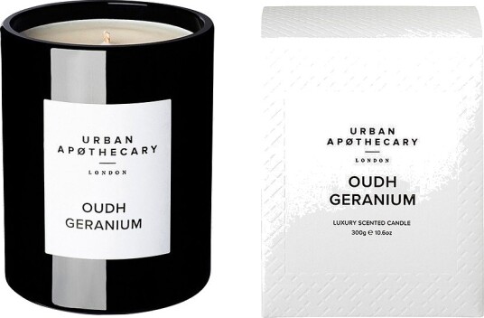 Urban Apøthecary Luxury Candle Oudh Geranium Hvit