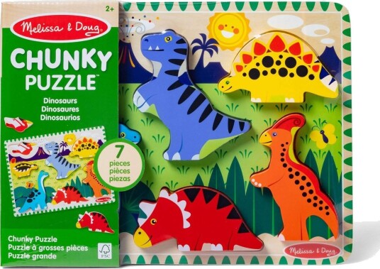 Dinosaurs Chunky Puslespill for barn 9 deler pedagogisk moro