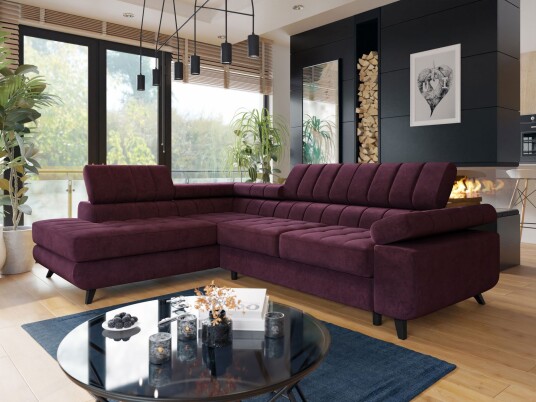 Amshyttan Sovesofa med sjeselong 4 seter   Lilla