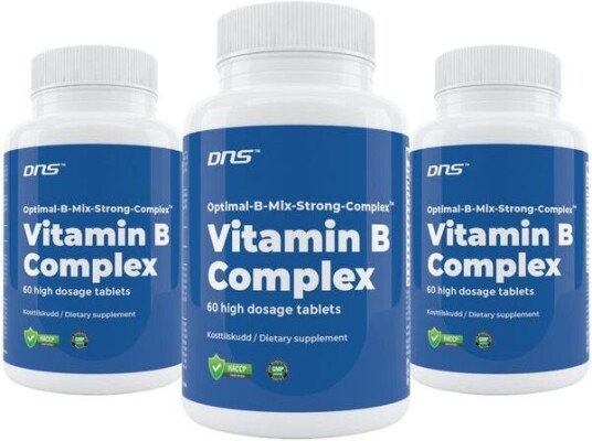DNS 3-Pack Vitamin B-Complex Høyt Dosert - 3 X 60 Tabletter DNS 3-Pack Vitamin B-Complex Høyt Dosert - 3 X 60 Tabletter