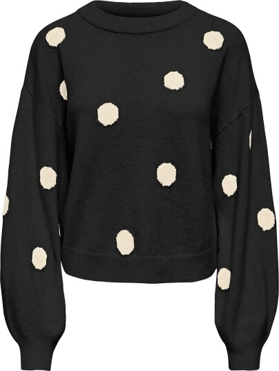 ONLY Onlrica Ls Detail O Neck Cc Knt Black XL