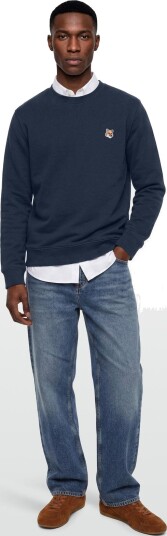 Maison Kitsune Fox Head Patch Regular Sweatshirt Navy XS