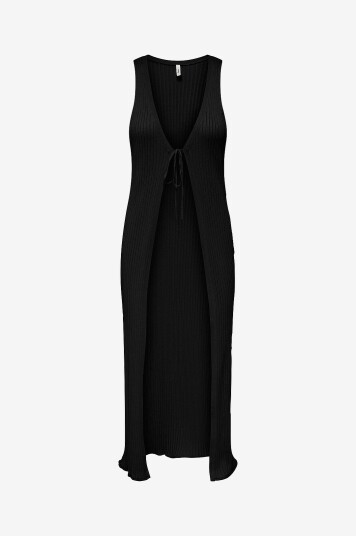 Only   Vest onlMeddi SL Tie Maxi Vest Knt   Svart