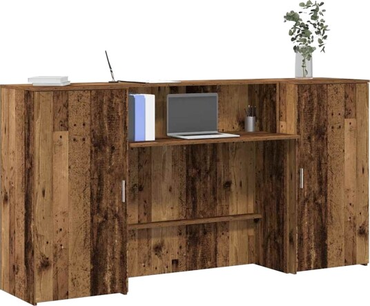 Resepsjonspult gammelt tre 200x50x103,5 cm konstruert tre