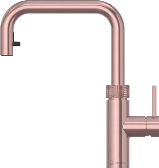 Quooker Flex Square Kjøkkenarmatur med Uttrekksslange Rose Copper / Pro3 Uttrekk