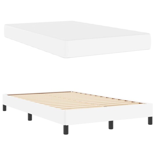 Seng med madrass Klar hvit 120 x 200 cm Kunstlær