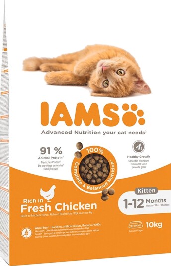 Iams Kitten Med Fersk Kylling 2 X 10 kg