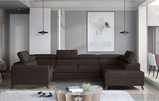 Seksjon Eltap Escada 336x200x92 cm Dora 28 Mørk brun Høyre Seksjon Eltap Escada 336x200x92 cm Dora 28 Mørk brun Høyre