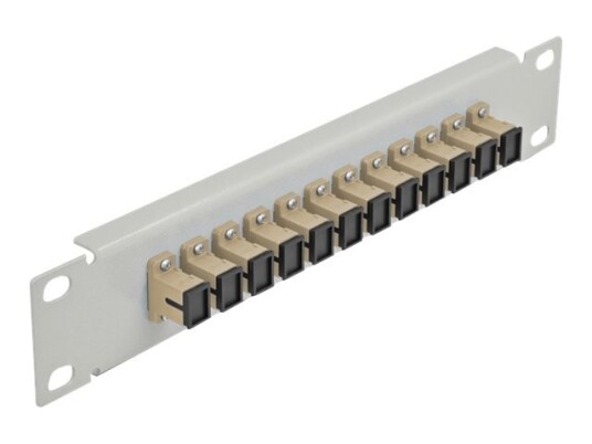 Delock - Koblingspanel - Skapmonterbar - Sc Mm X 12 - Grå Beige - 1U - 10"