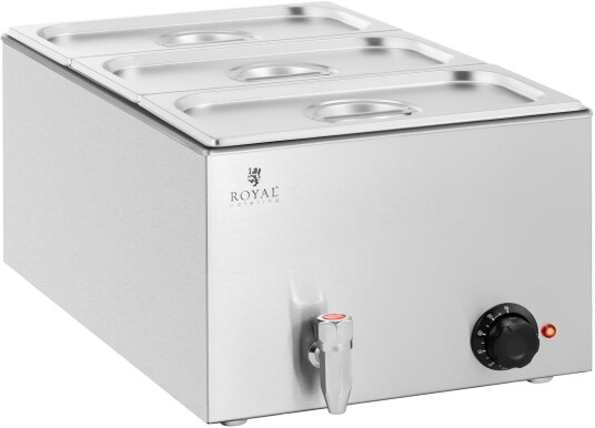 Royal Catering Bain marie 600 W 3 GN 1/3 Trykk 10012618