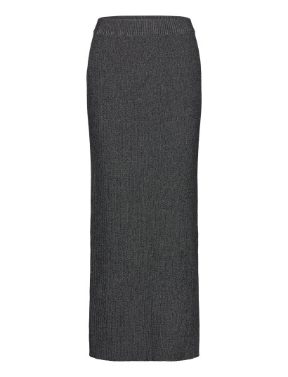 Monki Rib Knit Maxi Skirt - Black - XS