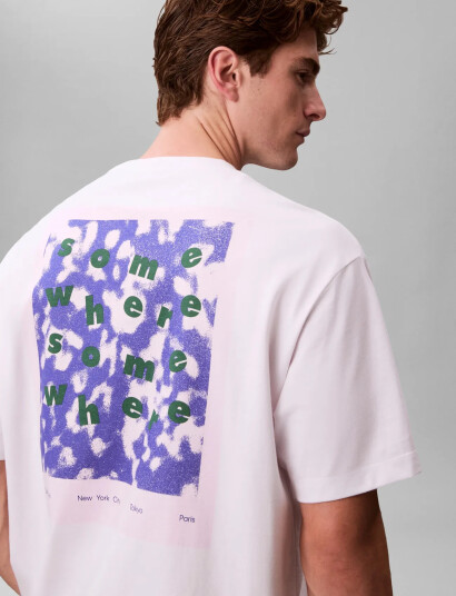 Calvin Klein Jeans Ss 16S Calvin Somewhere Graphic   White   L