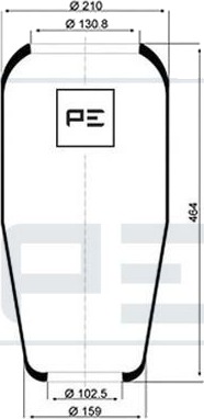 Luftbelg, fjæring PETERS ENNEPETAL 084.060-70A