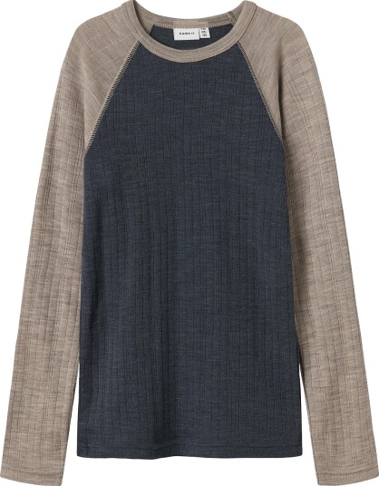 Name It Ombre Blue Satellites Sleeves Nkmwang Ull Needle Ls Topp Solid 134-140