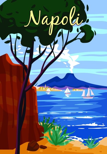 Napoli Malerisk Veggplakat