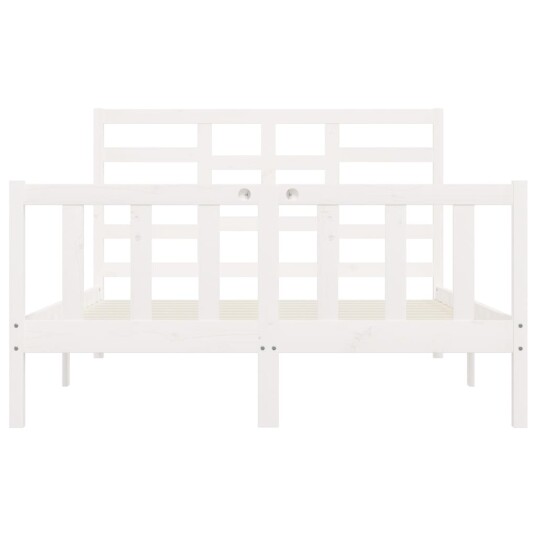 vidaXL Sengeramme hvit heltre furu 120x200 cm