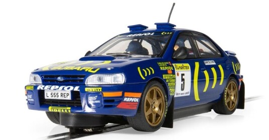 Scalextric Subaru Impreza WRX 1995 WRC-bil Carlos Sainz Blå