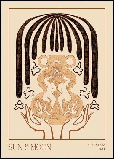 Vessel Collection : Sun & Moon LineArt Poster Poster Plakat / 30x40cm