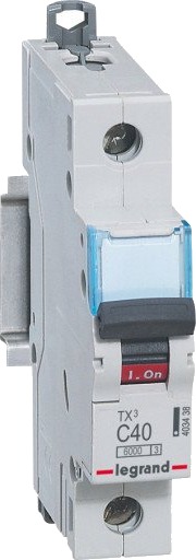 Legrand 10 stk TX3 MCB automatsikring C40 1P 1M 6/6kA