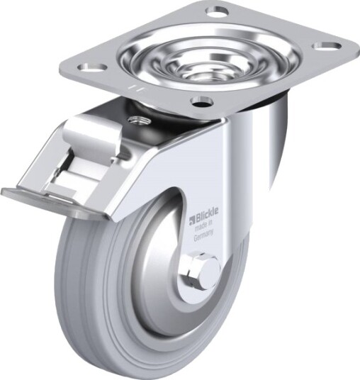Blickle 739118 Le-Ve 100R-Fi-Sg-Fa Styrehjul Med Bremse, Hjuldiameter 100 Mm, Bæreevne Maks. 70 Kg
