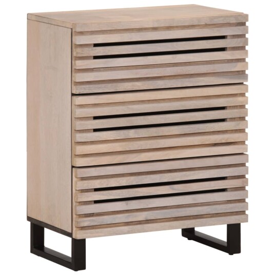 Skjenk hvit 60x34x75 cm heltre mango
