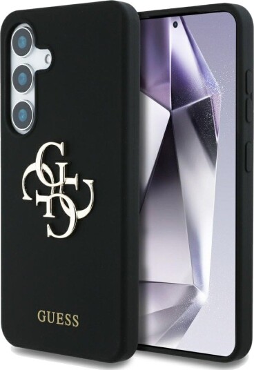 Guess silicone etui for Samsung Galaxy S25 med 4G-logo - svart