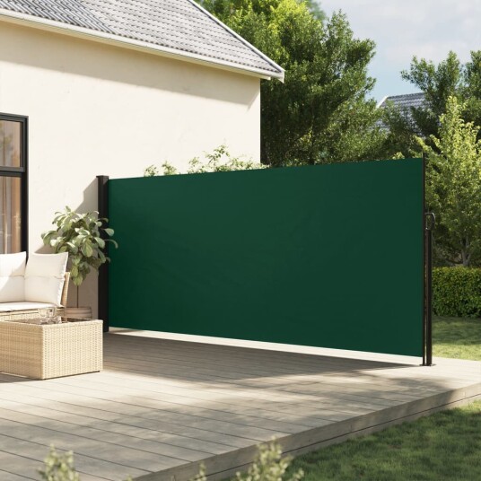 Uttrekkbar sidemarkise mørkegrønn 160x600 cm 4004530 Uttrekkbar sidemarkise mørkegrønn 160x600 cm 4004530