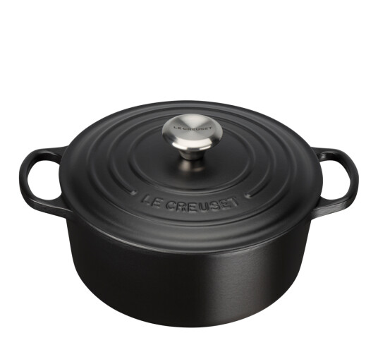 Le Creuset Signature Rund Gryte 24 cm 4,2 L Svart Matt Le Creuset Signature Rund Gryte 24 cm 4,2 L Svart Matt