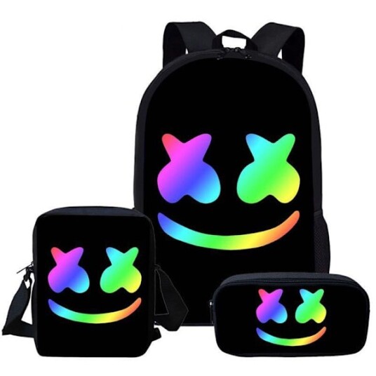 Dj Marshmallow Ryggsekk Skoleveske Ryggsekk Tredelt sett Dj Marshmallow Ryggsekk Skoleveske Ryggsekk Tredelt sett