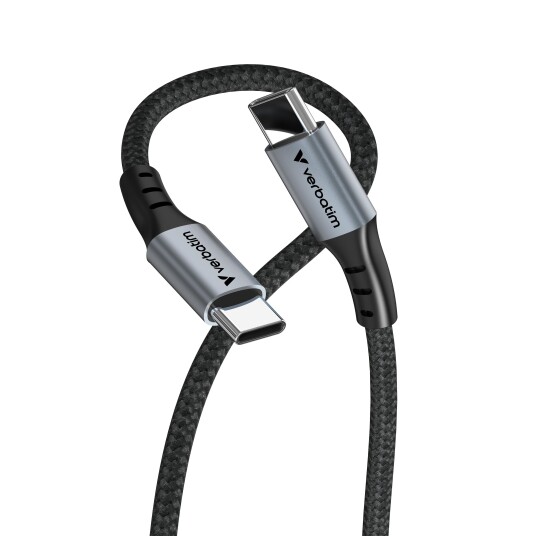 Verbatim USB-C Kabel 100W 1,2m Sort for Synkronisering og Lading Verbatim USB-C Kabel 100W 1,2m Sort for Synkronisering og Lading