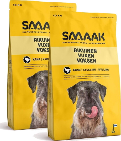 Smaak Dog Adult Kylling 2 X 10 kg