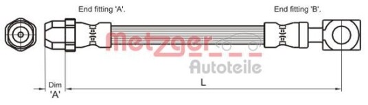 Bremseslange METZGER 4111436 Bremseslange METZGER 4111436