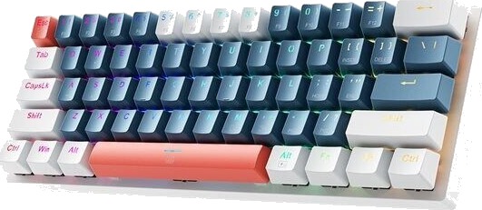 Machenike K500-B61 Kablet Mekanisk Tastatur med Bakgrunnsbelysning og Blå Bryter - Blå og Hvit Machenike K500-B61 Kablet Mekanisk Tastatur med Bakgrunnsbelysning og Blå Bryter - Blå og Hvit