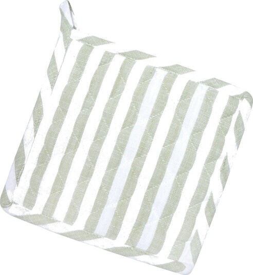 Christiania Glasmagasin Tekstil Gryteklut 20x20cm Striper Lys Grønn/Hvit