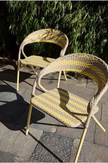 Jotex 2pakke Kaféstol Smørgul/beige TARBEZ 2240927020