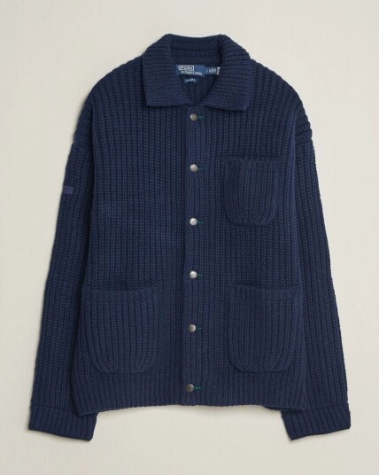 Polo Ralph Lauren Wool Blend Button Cardigan Blue Stonecrop