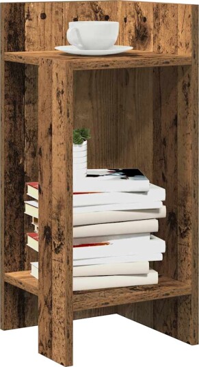 Sidebord 2 stk med hylle gammelt tre 25,5x27x60 cm 8721158574367